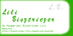 lili bisztriczer business card